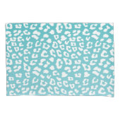 Turquoise Leopard Print Patroon Kussensloop (Voorkant-Links)