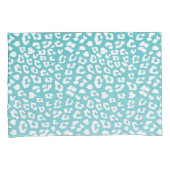 Turquoise Leopard Print Patroon Kussensloop (Voorkant-Rechts)