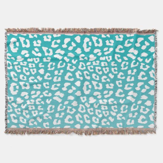 Turquoise Leopard Print Pattern Deken (Voorkant)