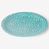 Turquoise Leopard Print Pattern Papieren Bordje (Gekanteld)