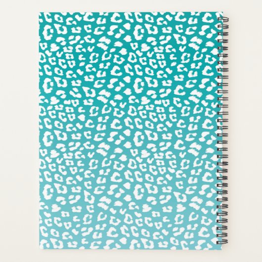 Turquoise Leopard Print Pattern Planner (Achterkant)