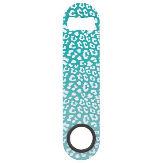 Turquoise Leopard Print Pattern Speed Flessenopener (Voorkant)