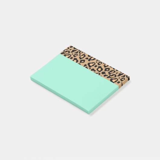 Turquoise Leopard Print Post It Notes (Schuin)