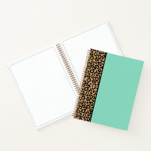 Turquoise Leopard Schetsboek Notitieboek