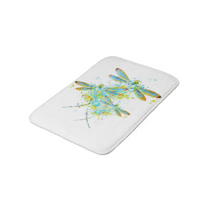 Turquoise libel sprinkels badmat