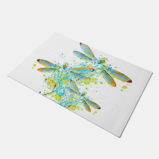 Turquoise libellespat deurmat (Schuin)