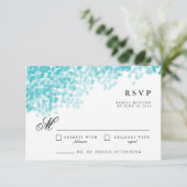 Turquoise lichte douche |  RSVP Response Kaart (Staand voorkant)