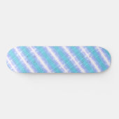 Turquoise & lichte Paarse strepen Skateboard (Horizontaal)