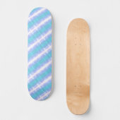 Turquoise & lichte Paarse strepen Skateboard (Voorkant)