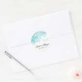 Turquoise Light Douche Mariage Faveur Stickers (Enveloppe)