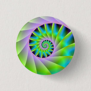 Turquoise Lila en groene spiraalvormige Button