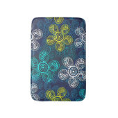 Turquoise Lime Green Retro Chic Floral Pattern Badmat (Voorkant Verticaal)