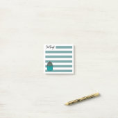 Turquoise | Lined | Potted Cactus Post-it® Notes (Op bureau)