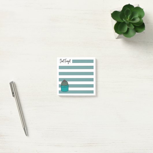 Turquoise | Lined | Potted Cactus Post-it® Notes (Kantoor)