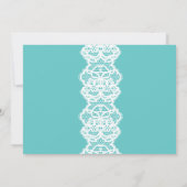 Turquoise Lingerie Douche Invitation White Lace Br (Dos)