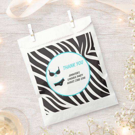 Turquoise lingeriefeest bedankt bedankzakje (Geknipt)