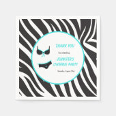 Turquoise lingeriefeest bedankt servet (Voorkant)