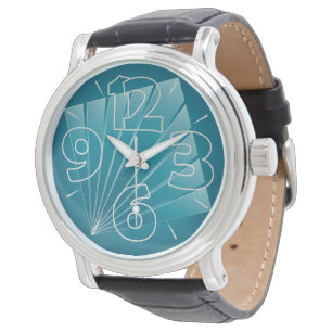 Turquoise linten horloge