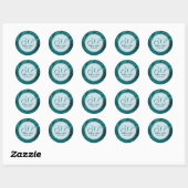 Turquoise liquid marble gold accent ronde sticker (Vel)