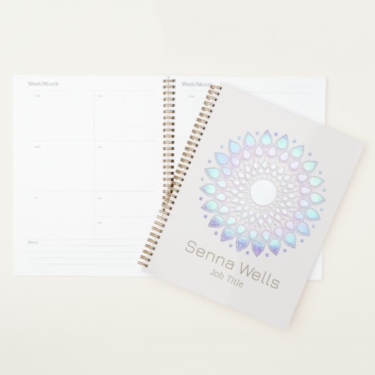 Turquoise Lotus Flower Mandala Planner (Display)