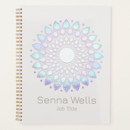 Turquoise Lotus Flower Mandala Planner (Voorkant)