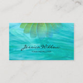 Turquoise Lotus Yoga Instructor Visitekaartje (Voorkant)