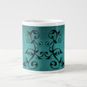 Turquoise Lovebirds Personnalisé Giant Café Mug (Devant)