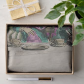 Turquoise Mad Hatter Alice in Wonderland ontkoppel Tissuepapier (Geschenk)