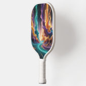 Turquoise Magenta Amber Glow, Ethereal Gradient  Pickleball Paddle (Links)