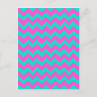Turquoise Magenta Chevron Briefkaart