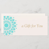 Turquoise Mandala Beauty Spa Gift Certificate (Voorkant / Achterkant)