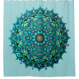 Turquoise Mandala Douchegordijn