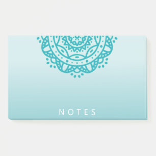 Turquoise Mandala Ombre Post-it merkt op Post-it® Notes