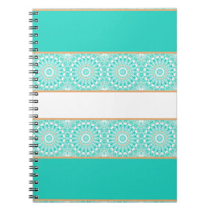 Turquoise Mandala Streeppatroon Notitieboek