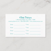 Turquoise Mandala Yoga Instructeur Afspraak Visitekaartje (Achterkant)