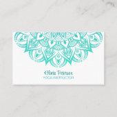 Turquoise Mandala Yoga Instructeur Afspraak Visitekaartje (Voorkant)