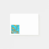 Turquoise Marble GOLD Glitter - ADD Initialen Post-it® Notes (Voorkant)