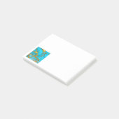 Turquoise Marble GOLD Glitter - ADD Initialen Post-it® Notes (Schuin)
