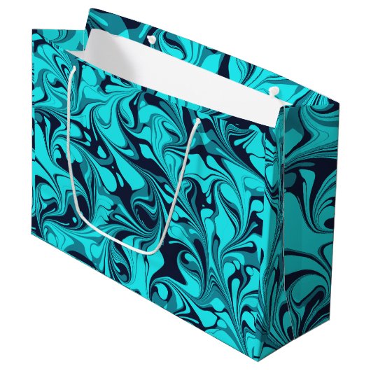 Turquoise Marble Groot Cadeauzakje (Voorkant Gekanteld)