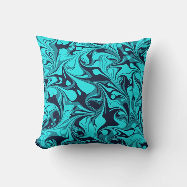 Turquoise Marble Kussen (Voorkant)