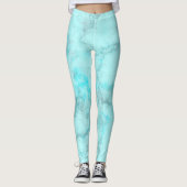 Turquoise Marble Leggings (Voorkant)