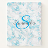  Turquoise Marble Monogram Spiral Notitieboek (Achterkant)