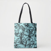 Turquoise Marble Pattern Draagtas (Voorkant)