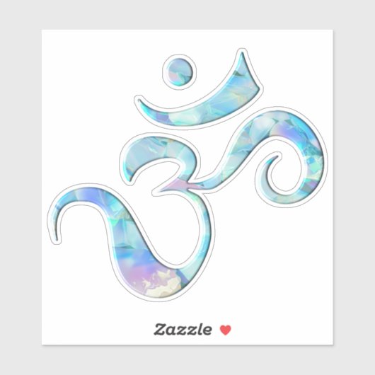 Turquoise Marbled Om Sticker (Vel)