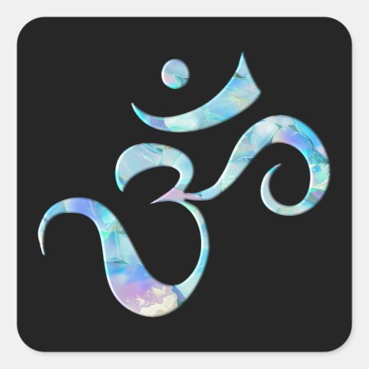 Turquoise Marbled Om Vierkante Sticker (Voorkant)