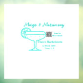 Turquoise Margs & Huwelijk Bachelorette party Raamsticker (Vel 3)