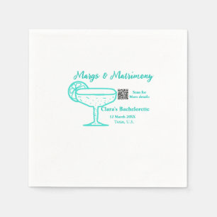 Turquoise Margs & Matrimony Bachelorette-feest Servet