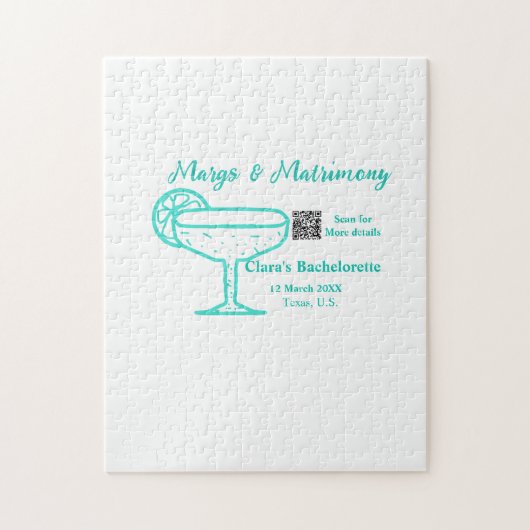 Turquoise Margs & Matrimony Jonggezellenfeest  Legpuzzel (Verticaal)