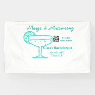 Turquoise Margs & Matrimony vrijgezellenfeest Spandoek