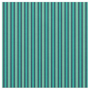 Turquoise & Marineblauw Krachtige Verticale Strepe Stof
